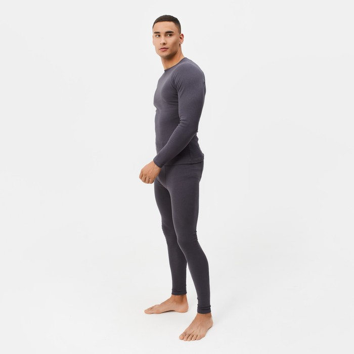Термобельё мужское (джемпер, брюки) цвет графит, р-р 48