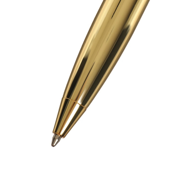 Ручка подарочная шариковая, в кожзам футляре, поворотная, ПБ U, корпус чёрный/золото