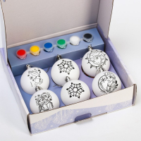 Набор для творчества на Новый год "Новогодний шар под раскраску", 6 штук 5.5 см, Холодное сердце Набор для творчества на Новый год "Новогодний шар под раскраску", 6 штук 5.5 см, Холодное сердце