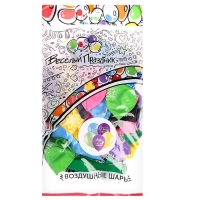 Шар латексный 12" &laquo;С днём рождения! Вечеринка&raquo;, пастель, 2-сторонний, набор 50 шт., МИКС