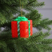 Светодиодная фигура «Подарок красный» 8 см, пластик, батарейки AG13х3 (в комплекте), свечение мульти (RGB) Светодиодная фигура «Подарок красный» 8 см, пластик, батарейки AG13х3 (в комплекте), свечение мульти (RGB)