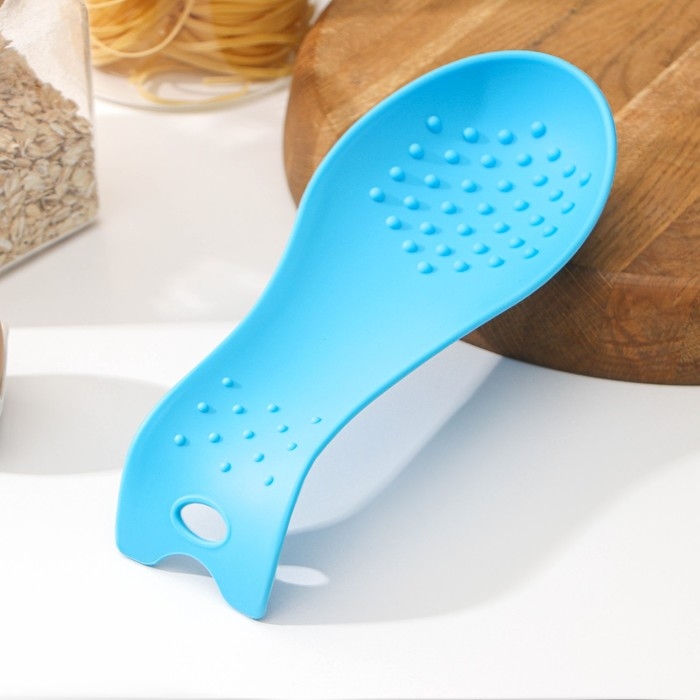 Подставка под ложку Доляна &laquo;Горох&raquo;, 24,5&times;9,5 см, цвет синий