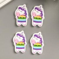 Набор пуговиц для творчества дерево "Единорожка в свитере" набор 15 шт 3,4х2,1 см