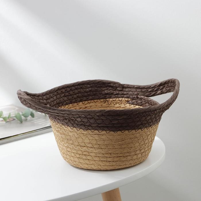 Корзина для хранения плетёная ручной работы Доляна «Гарден», с ручками, 20×16×12 см, цвет коричневый Корзина для хранения плетёная ручной работы Доляна «Гарден», с ручками, 20×16×12 см, цвет коричневый
