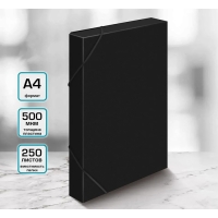 Папка-короб на резинке А4, 500мкм, Calligrata, корешок 25 мм, до 230 листов, тиснение "песок", черная Папка-короб на резинке А4, 500мкм, Calligrata, корешок 25 мм, до 230 листов, тиснение "песок", черная