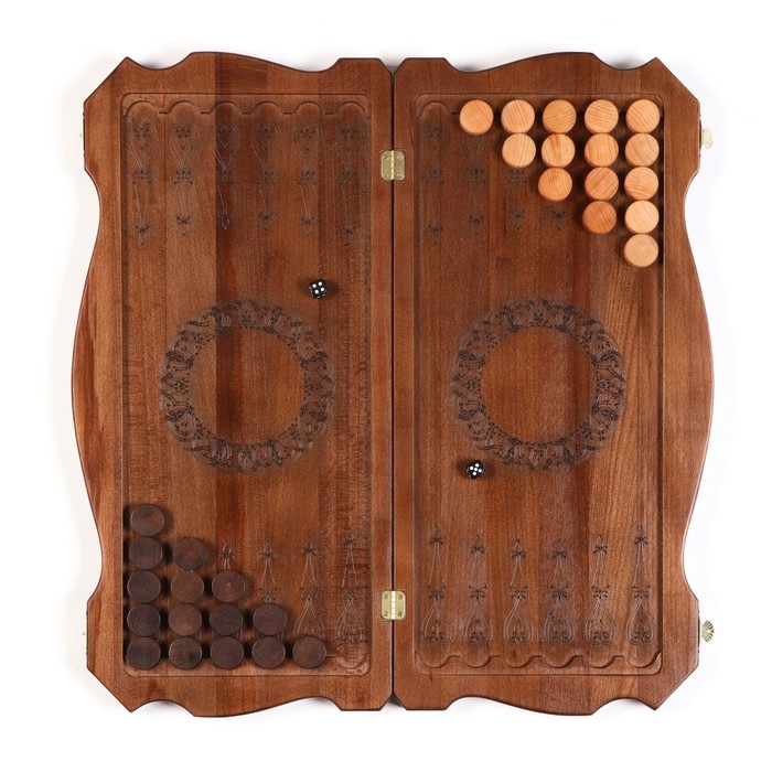 Настольные игры 3 в 1 Настольные игры 3 в 1 "Режанс": нарды, шахматы, шашки, из массива бука, патина, 56 х 58 см