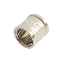 Муфта "CTM", 1/2", внутренняя резьба, никелированная латунь Муфта "CTM", 1/2", внутренняя резьба, никелированная латунь