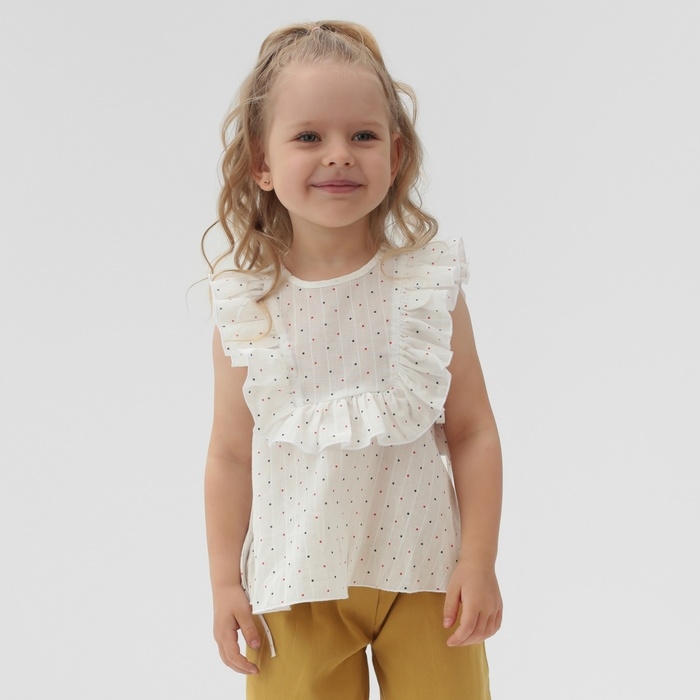 Блузка для девочки MINAKU, цвет белый, рост 122 см Блузка для девочки MINAKU, цвет белый, рост 122 см