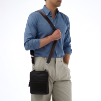 Сумка мужская TEXTURA, через плечо, натуральная кожа, цвет тёмно-коричневый Сумка мужская TEXTURA, через плечо, натуральная кожа, цвет тёмно-коричневый