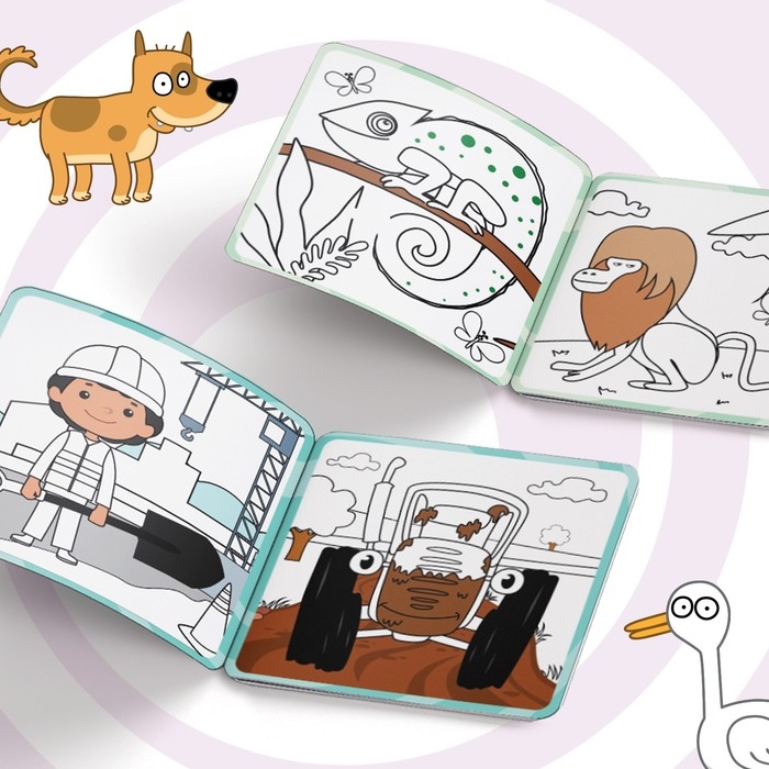 Многоразовая раскраска &laquo;Синий трактор едет к нам&raquo;, 12 стр., 16 &times; 16 см, Синий трактор