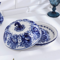 Блюдо &laquo;Блинница Тыква&raquo;, гжель