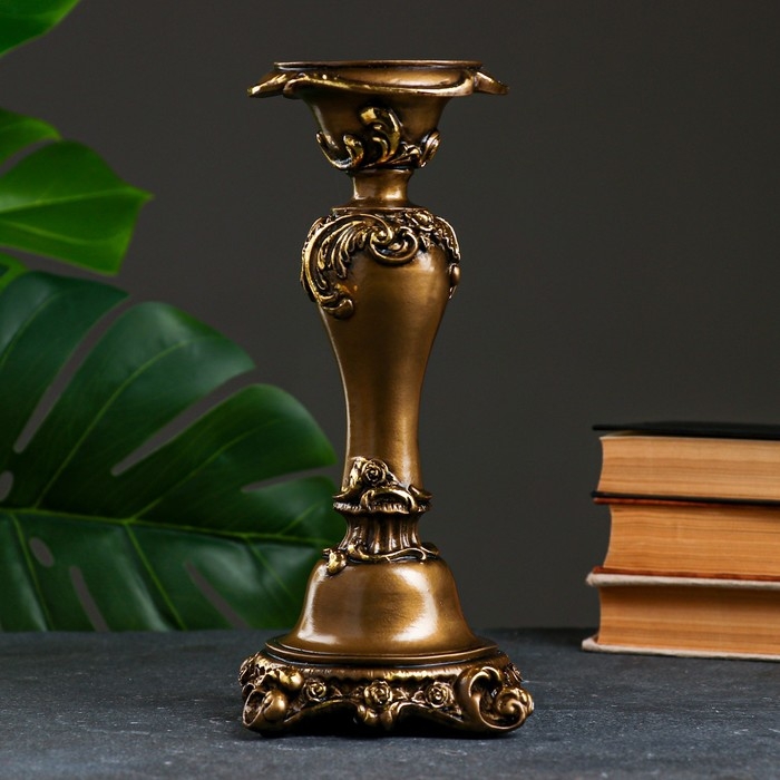 Подсвечник Подсвечник "Резной с квадратным основанием" бронза12х12х27см