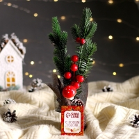 Новогодняя композиция &laquo;Веточка с ягодками&raquo; 15 &times; 15 &times; 29 см