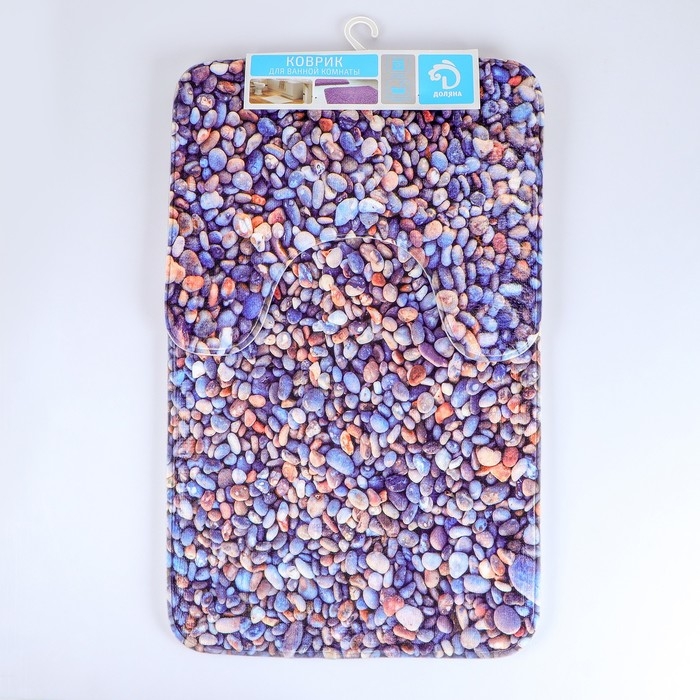 Набор ковриков для ванной и туалета Доляна «Галька», 2 шт: 40×50, 50×80 см Набор ковриков для ванной и туалета Доляна «Галька», 2 шт: 40×50, 50×80 см