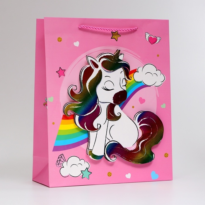 Пакет ламинированный «Единорог», M 26 × 32 × 10 см Пакет ламинированный «Единорог», M 26 × 32 × 10 см