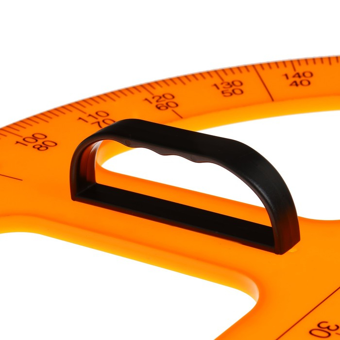 Транспортир для школьной доски, с держателем, 180 гр, корпуса оранжевый Транспортир для школьной доски, с держателем, 180 гр, корпуса оранжевый