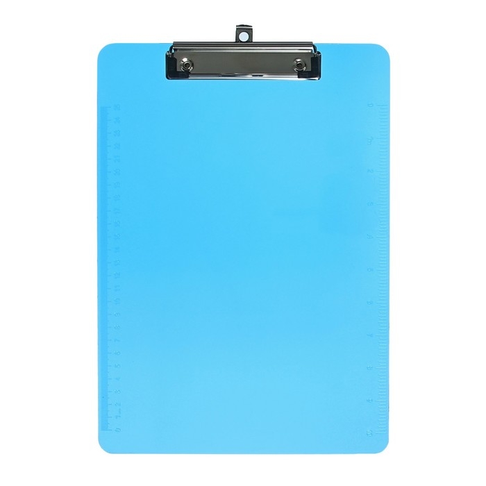 Планшет с прижимом формат А4 пластик, тонированный, с линейкой, МИКС Планшет с прижимом формат А4 пластик, тонированный, с линейкой, МИКС