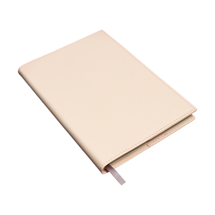 Органайзер на кольцах, А5, 128л, клетка, обл.кожзам, с боковой закладкой, Бизнес, бежевый