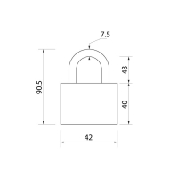Замок навесной LOCKLAND, 40 мм, влагозащищенный,  длинная дужка, 2 ключа, цвет черный
