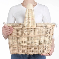 Корзина &laquo;Пикник&raquo;, с крышкой, №1, дно:16х31 см, верх:40х28 см, H=25/45 см, ива