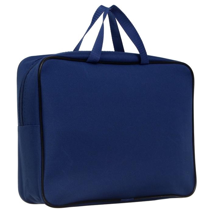 Папка с ручками А4, 360 х 270 х 80 мм, текстильная, внутренний карман, синий 1Ш48 Папка с ручками А4, 360 х 270 х 80 мм, текстильная, внутренний карман, синий 1Ш48