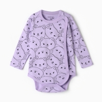 Боди детское, цвет лиловый/котята, рост 80 см Боди детское, цвет лиловый/котята, рост 80 см