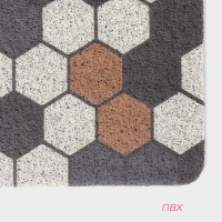 Коврик придверный грязезащитный Доляна &laquo;Соты&raquo;, вырезной, 60&times;90 см