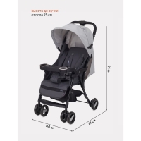 Коляска прогулочная детская RANT basic &laquo;UNO&raquo;, складывается в трость, цвет Soft Grey