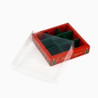 Коробка под 9 конфет с ячейками &laquo;Ёлочки&raquo;, 14.5 х 14.5 х 3 см