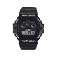 Часы наручные электронные, будильник, 3 АТМ, d-4.6 см, черные