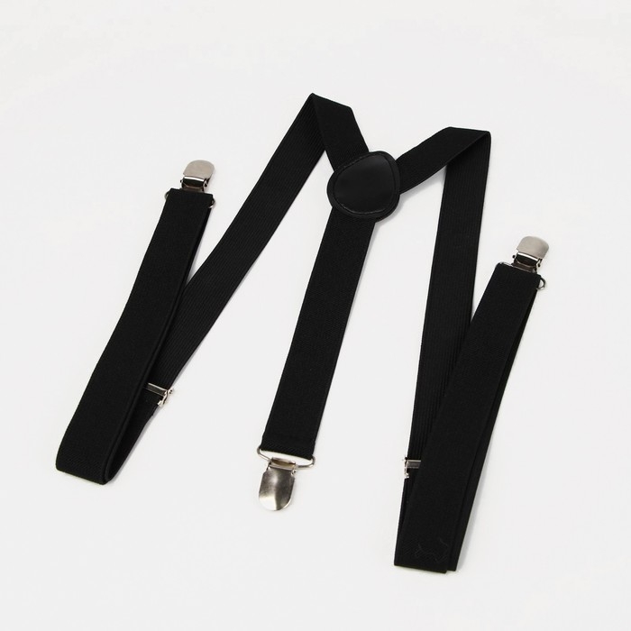 Подтяжки взрослые, ширина 2,5 см, цвет чёрный Подтяжки взрослые, ширина 2,5 см, цвет чёрный