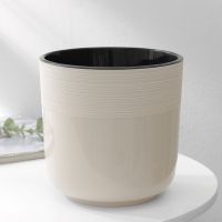 Кашпо для цветов со вставкой «Линель», 2,7 л, d=16 см, h=16 см, цвет бежевый Кашпо для цветов со вставкой «Линель», 2,7 л, d=16 см, h=16 см, цвет бежевый