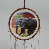 Музыка ветра металл "Слоны" 4 трубки 1,8х16х57 см