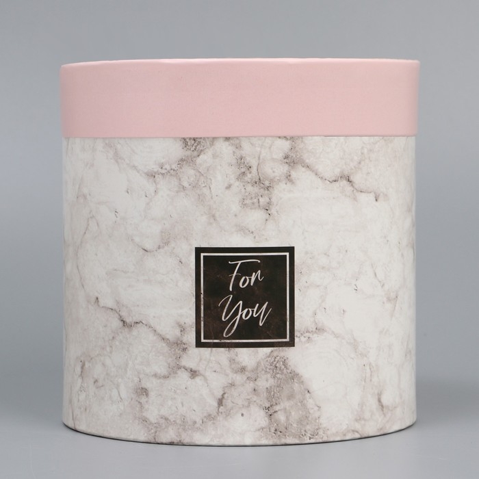 Набор шляпных коробок 2 в 1, упаковка подарочная, &laquo;Мрамор&raquo;, 13 х 13, 16 х 16 см