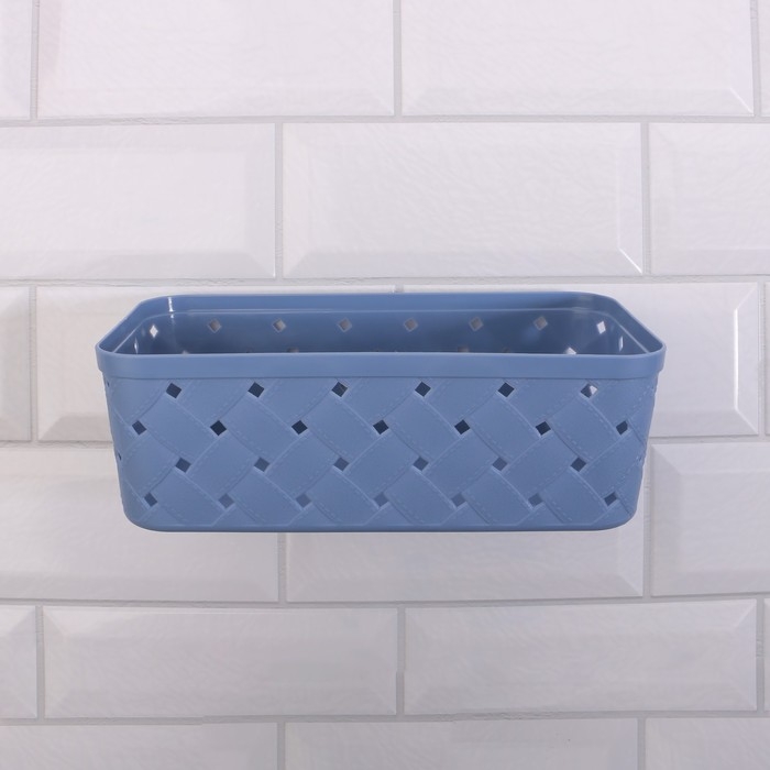 Органайзер для хранения, навесной, 1 секция, с клеевыми крючками, 21,5 &times; 11,5 &times; 7,5 см, цвет МИКС