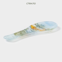 Подставка стеклянная под ложку Доляна &laquo;Новый Год&raquo;, 21,5&times;7,5&times;1,5 см