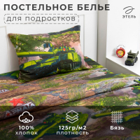 Постельное бельё «Этель» 1.5 сп Танки 143*215 см, 150*214 см, 50*70 см, бязь 125 г/м2 Постельное бельё «Этель» 1.5 сп Танки 143*215 см, 150*214 см, 50*70 см, бязь 125 г/м2