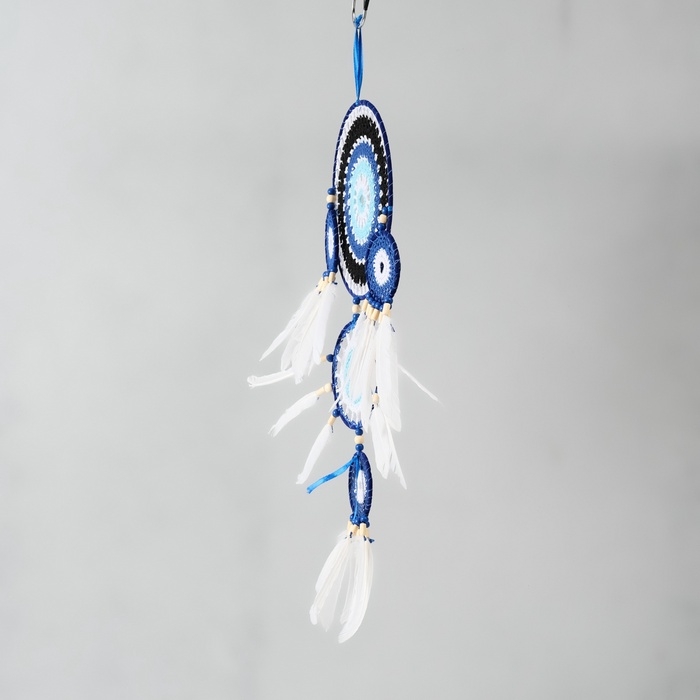 Ловец снов от сглаза 5 колец Ловец снов от сглаза 5 колец "Назар" с перьями 20х55 см