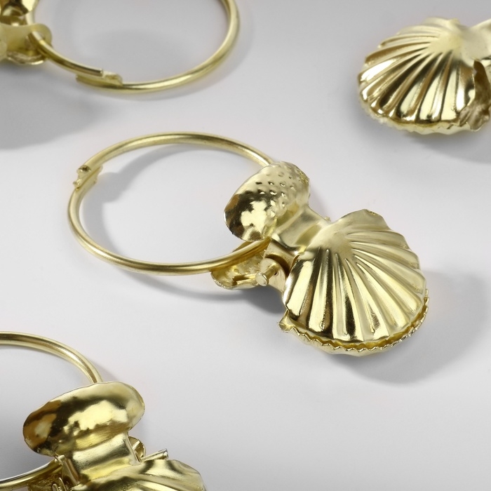 Кольцо для карниза, с зажимом «Ракушка», d = 32/36 мм, 20 шт, цвет золотой Кольцо для карниза, с зажимом «Ракушка», d = 32/36 мм, 20 шт, цвет золотой