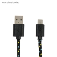 Кабель Defender USB08-03T, USB - microUSB, 1 м, тканевая оплётка, чёрный Кабель Defender USB08-03T, USB - microUSB, 1 м, тканевая оплётка, чёрный
