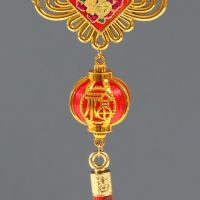 Подвеска пластик, текстиль "Китайский фонарик и узел - На счастье" 4,2х8,2х39 см Подвеска пластик, текстиль "Китайский фонарик и узел - На счастье" 4,2х8,2х39 см