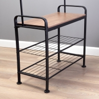 Прихожая София, с обувницей, с крючками, напольная, 1841&times;345&times;721 мм, Рустик Браун, Чёрный