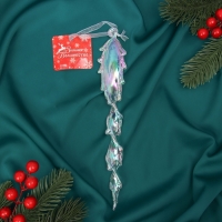 Ёлочная игрушка &laquo;Зимнее волшебство. Завитая сосулька&raquo; пластик, 22х3,5 см, прозрачный