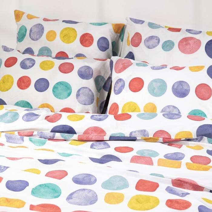 Постельное бельё Евро Ночь Нежна Стеклярус 220х200 см, 240х220 см, 70х70 см 2шт, поплин, 110г/м&sup2;, 100% хлопок