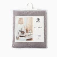 Скатерть Этель ECO, цвет серый, 136х220/+-6 см, 70% хл, 30% лён, 190 г/м2