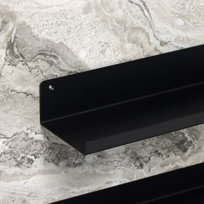 Полки для хранения «Лофт Арт», 35×10×3,5 см, 2 шт, цвет чёрный Полки для хранения «Лофт Арт», 35×10×3,5 см, 2 шт, цвет чёрный