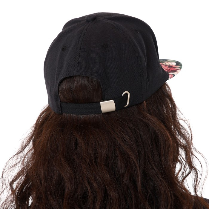 Кепка женская с прямым козырьком Be unique, цвет чёрный р-р 56 Кепка женская с прямым козырьком Be unique, цвет чёрный р-р 56