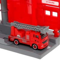 Парковка &laquo;Пожарная&raquo;, с подъёмом, машинка опускается с кнопки, звонит колокол, МИКС