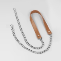 Ручка для сумки, с цепочками и карабинами, 120 &times; 1,8 см, цвет бежевый