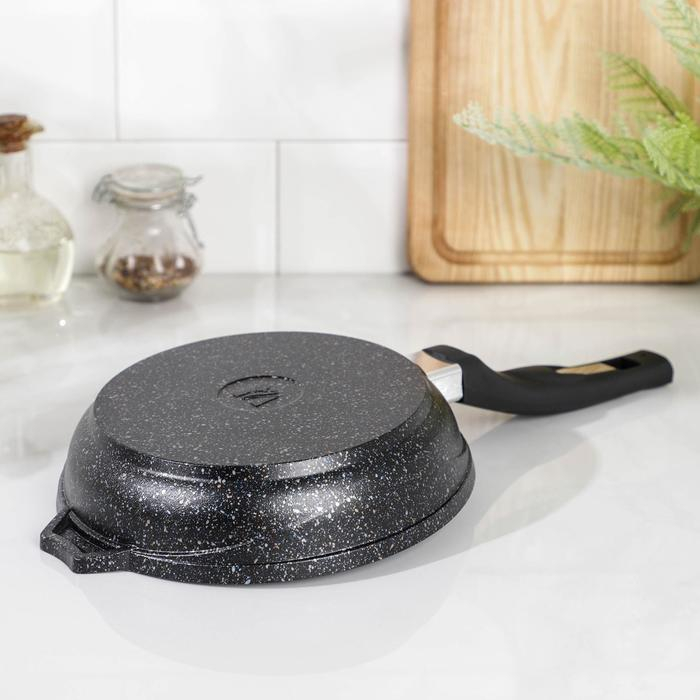 Сковорода &laquo;Гранит Star&raquo;, d=18 см, пластиковая ручка, антипригарное покрытие, тёмно-синий